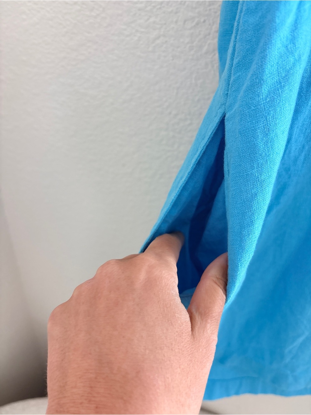 Free People Bright Blue Essentially The Best Cotton Linen Strapless Mini Dress - Picture 5 of 8